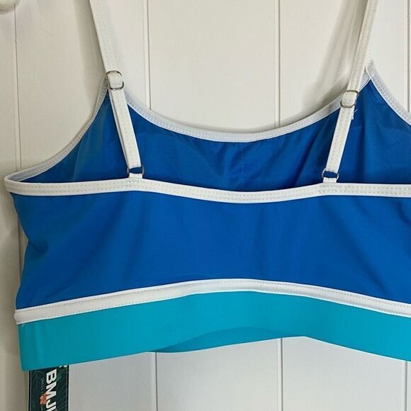 BMJL Womens Size Large Swimwear Bikini Top Blue Turquoise Adjustable Straps NWT - Picture 6 of 9